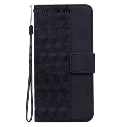 For Motorola Moto G Play 4G 2024 Geometric Embossed Leather Phone Case(Black) by buy2fix