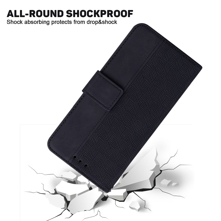 For Motorola Moto G Play 4G 2024 Geometric Embossed Leather Phone Case(Black) by buy2fix