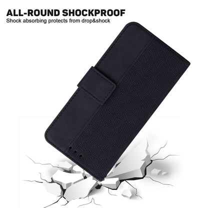 For Motorola Moto G Play 4G 2024 Geometric Embossed Leather Phone Case(Black) by buy2fix