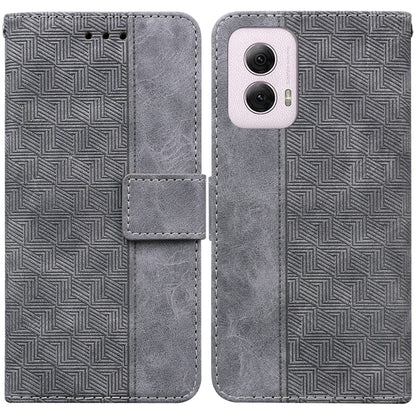 For Motorola Moto G Power 5G 2024 Geometric Embossed Leather Phone Case(Grey) by buy2fix