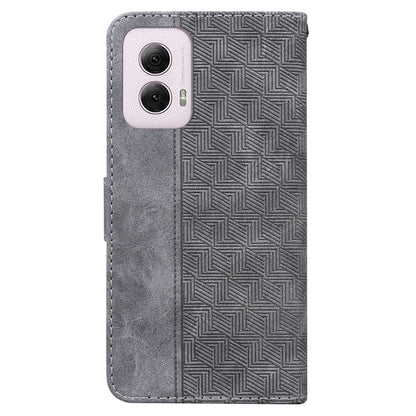 For Motorola Moto G Power 5G 2024 Geometric Embossed Leather Phone Case(Grey) by buy2fix