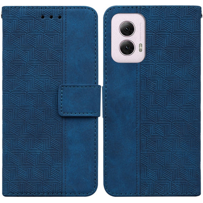 For Motorola Moto G Power 5G 2024 Geometric Embossed Leather Phone Case(Blue) by buy2fix