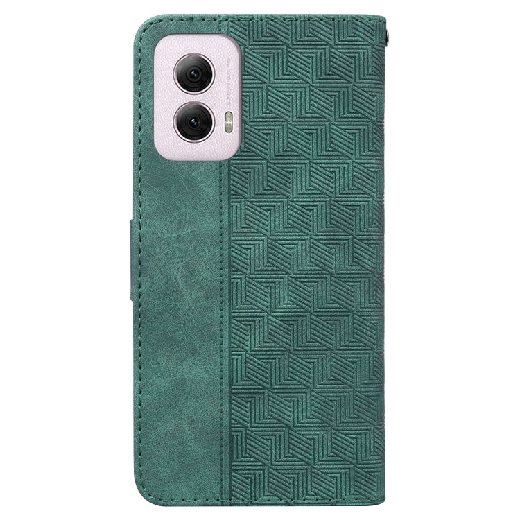 For Motorola Moto G Power 5G 2024 Geometric Embossed Leather Phone Case(Green) by buy2fix