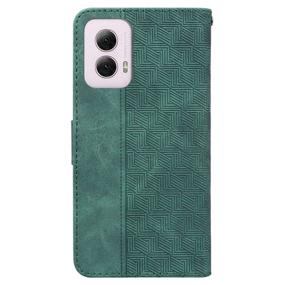 For Motorola Moto G Power 5G 2024 Geometric Embossed Leather Phone Case(Green) by buy2fix
