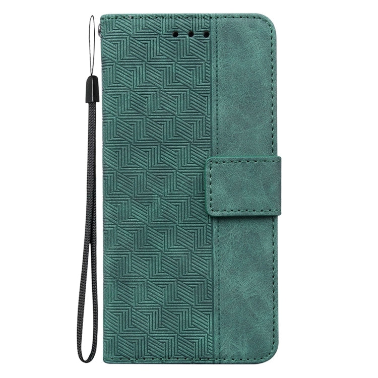 For Motorola Edge 2024 Geometric Embossed Leather Phone Case(Green) by buy2fix