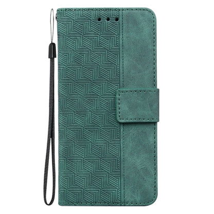 For Motorola Edge 2024 Geometric Embossed Leather Phone Case(Green) by buy2fix