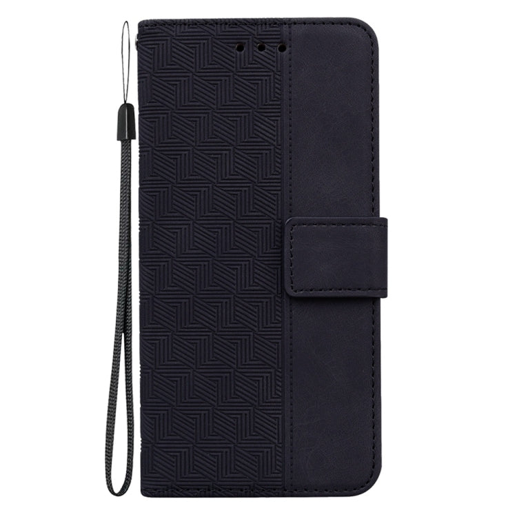 For Motorola Edge 2024 Geometric Embossed Leather Phone Case(Black) by buy2fix