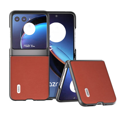 For Motorola Razr 40 Ultra ABEEL Haze Texture PU Phone Case(Red) - Motorola Cases by buy2fix | Online Shopping UK | buy2fix