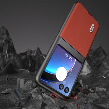 For Motorola Razr 40 Ultra ABEEL Haze Texture PU Phone Case(Red) - Motorola Cases by buy2fix | Online Shopping UK | buy2fix
