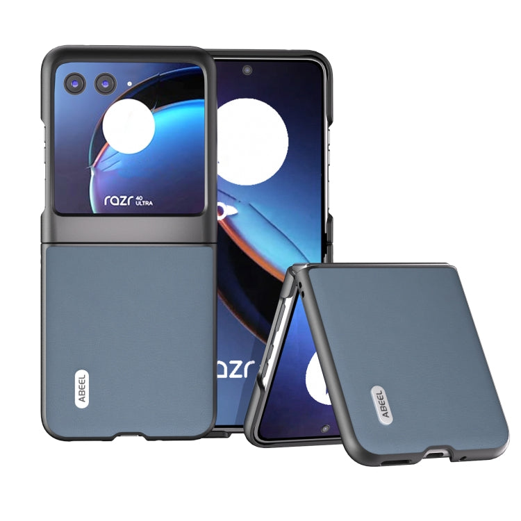 For Motorola Razr 40 Ultra ABEEL Haze Texture PU Phone Case(Twilight Blue) - Motorola Cases by buy2fix | Online Shopping UK | buy2fix