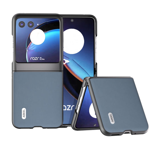 For Motorola Razr 40 Ultra ABEEL Haze Texture PU Phone Case(Twilight Blue) - Motorola Cases by buy2fix | Online Shopping UK | buy2fix