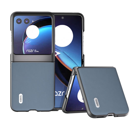 For Motorola Razr 40 Ultra ABEEL Haze Texture PU Phone Case(Twilight Blue)