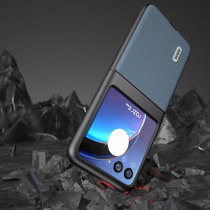 For Motorola Razr 40 Ultra ABEEL Haze Texture PU Phone Case(Twilight Blue) - Motorola Cases by buy2fix | Online Shopping UK | buy2fix