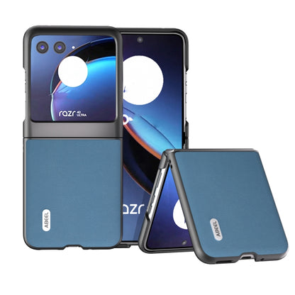 For Motorola Razr 40 Ultra ABEEL Haze Texture PU Phone Case(Sky Blue) - Motorola Cases by buy2fix | Online Shopping UK | buy2fix