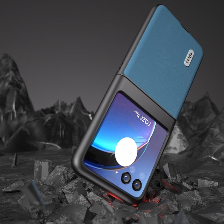 For Motorola Razr 40 Ultra ABEEL Haze Texture PU Phone Case(Sky Blue) - Motorola Cases by buy2fix | Online Shopping UK | buy2fix
