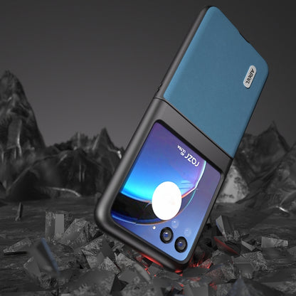 For Motorola Razr 40 Ultra ABEEL Haze Texture PU Phone Case(Sky Blue) - Motorola Cases by buy2fix | Online Shopping UK | buy2fix