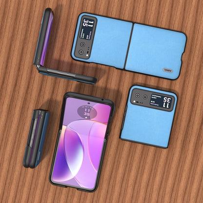 For Motorola Razr 40 ABEEL Haze Texture PU Phone Case(Sky Blue) - Motorola Cases by buy2fix | Online Shopping UK | buy2fix