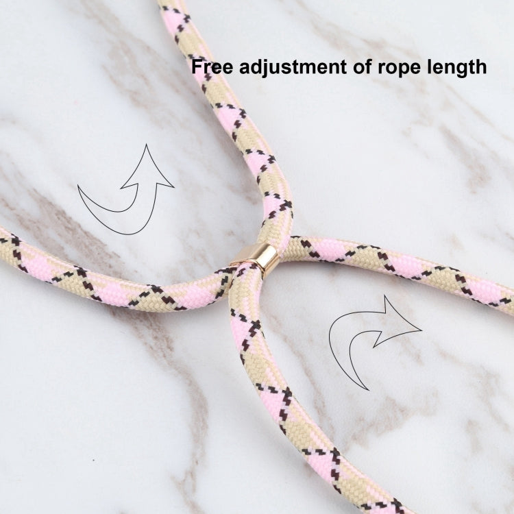 For iPhone 16 Wheat Straw TPU Shockproof Phone Case with Neck Lanyard(Pink) by buy2fix