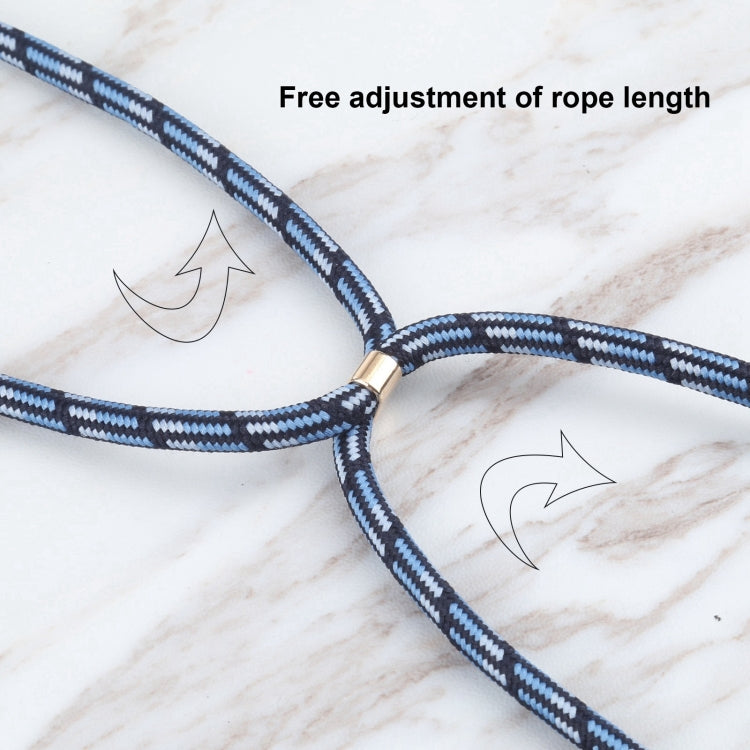 For iPhone 16 Wheat Straw TPU Shockproof Phone Case with Neck Lanyard(Blue) by buy2fix