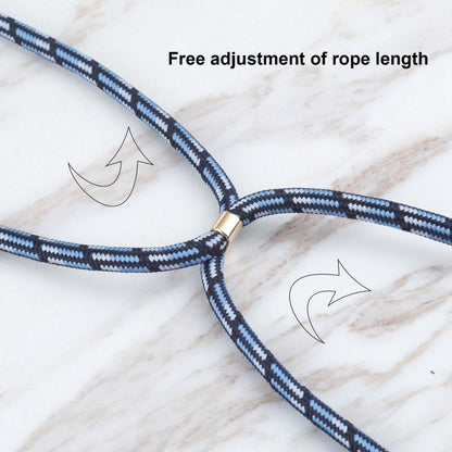 For iPhone 16 Wheat Straw TPU Shockproof Phone Case with Neck Lanyard(Blue) by buy2fix