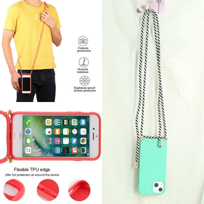 For iPhone 16 Wheat Straw TPU Shockproof Phone Case with Neck Lanyard(Green) by buy2fix