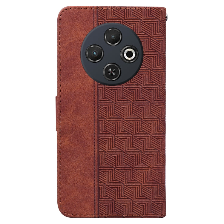 For Tecno Spark 30C Geometric Embossed Leather Phone Case(Brown) by buy2fix