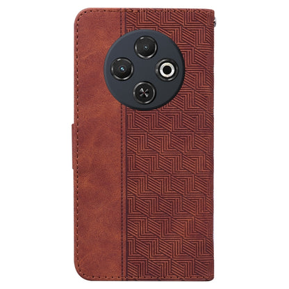 For Tecno Spark 30C Geometric Embossed Leather Phone Case(Brown) by buy2fix