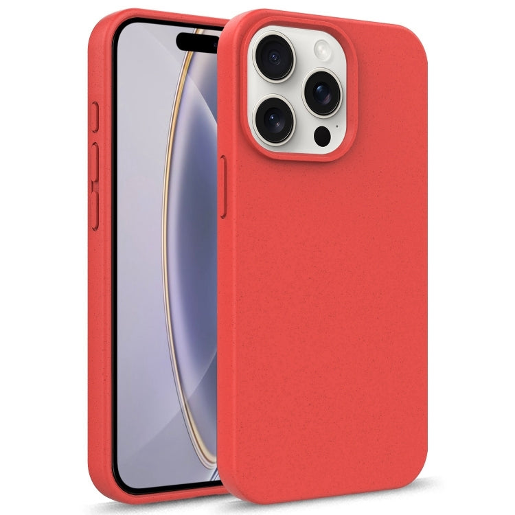 For iPhone 16 Pro Max Starry Series Shockproof Straw Material + TPU Protective Case(Red) by buy2fix
