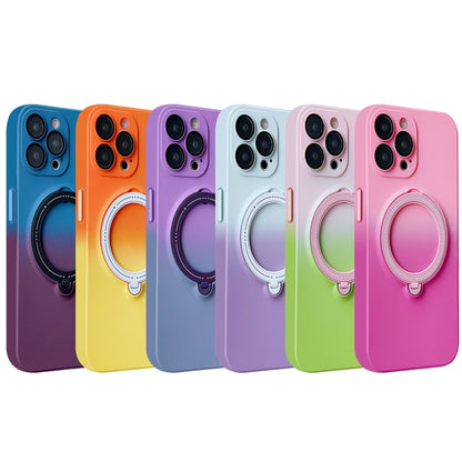 For iPhone 11 Pro Gradient TPU MagSafe Holder Phone Case(Blue Purple) by buy2fix