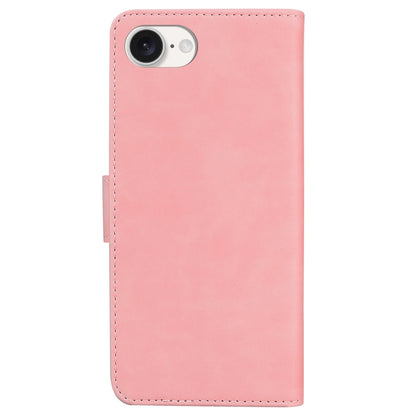 For iPhone 16e Skin Feel Pure Color Flip Leather Phone Case(Pink) by buy2fix
