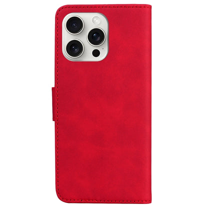 For iPhone 16 Pro Max Skin Feel Pure Color Flip Leather Phone Case(Red) by buy2fix