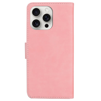 For iPhone 16 Pro Max Skin Feel Pure Color Flip Leather Phone Case(Pink) by buy2fix