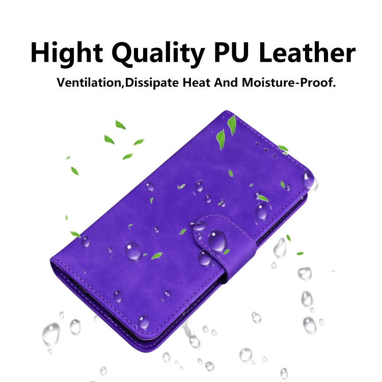 For iPhone 16 Pro Skin Feel Pure Color Flip Leather Phone Case(Purple) by buy2fix