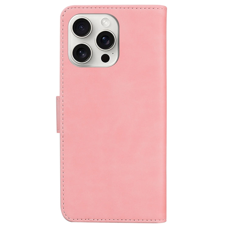 For iPhone 16 Pro Skin Feel Pure Color Flip Leather Phone Case(Pink) by buy2fix