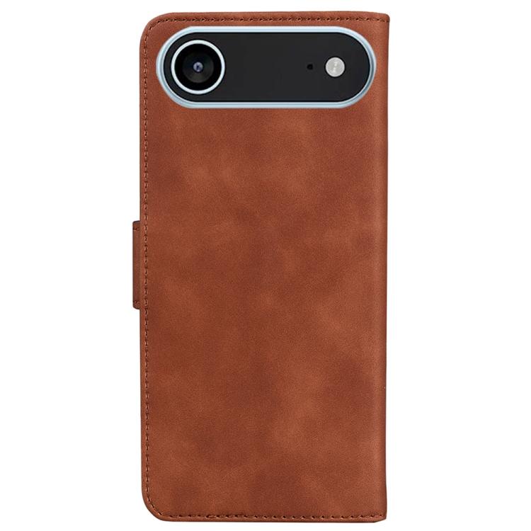 For iPhone Air Skin Feel Pure Color Flip Leather Phone Case(Brown) - iPhone Air Cases by buy2fix | Online Shopping UK | buy2fix