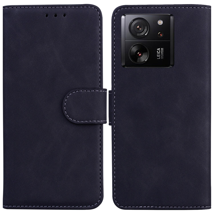 For Xiaomi 13T / 13T Pro / Redmi K60 Ultra Skin Feel Pure Color Flip Leather Phone Case(Black) - Xiaomi Cases by buy2fix | Online Shopping UK | buy2fix