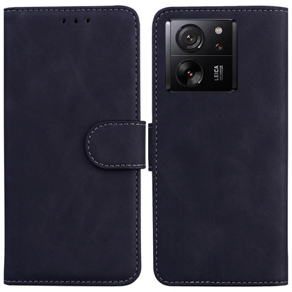 For Xiaomi 13T / 13T Pro / Redmi K60 Ultra Skin Feel Pure Color Flip Leather Phone Case(Black) - Xiaomi Cases by buy2fix | Online Shopping UK | buy2fix