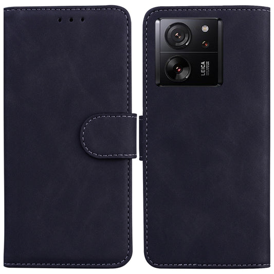 For Xiaomi 13T / 13T Pro / Redmi K60 Ultra Skin Feel Pure Color Flip Leather Phone Case(Black) - Xiaomi Cases by buy2fix | Online Shopping UK | buy2fix