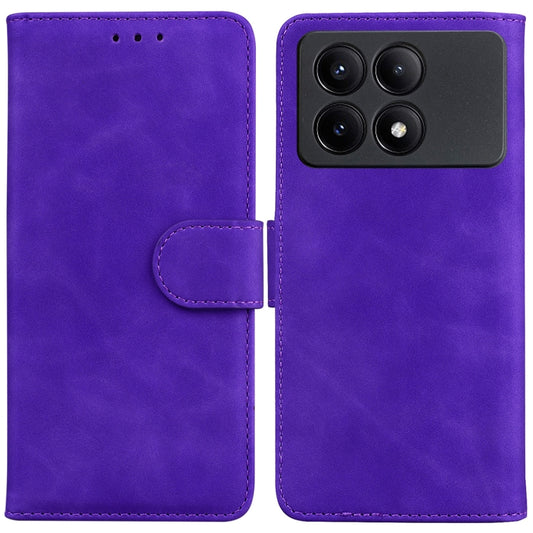 For Xiaomi Redmi K70E / Poco X6 Pro Skin Feel Pure Color Flip Leather Phone Case(Purple) - Xiaomi Cases by buy2fix | Online Shopping UK | buy2fix
