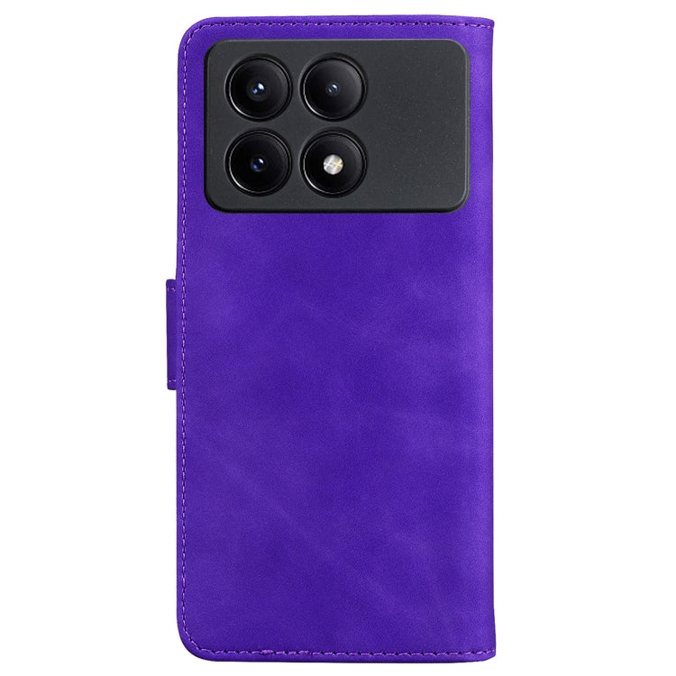 For Xiaomi Redmi K70E / Poco X6 Pro Skin Feel Pure Color Flip Leather Phone Case(Purple) - Xiaomi Cases by buy2fix | Online Shopping UK | buy2fix