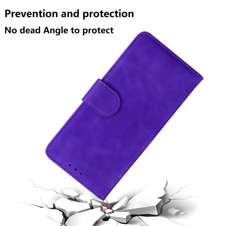 For Xiaomi Redmi K70E / Poco X6 Pro Skin Feel Pure Color Flip Leather Phone Case(Purple) - Xiaomi Cases by buy2fix | Online Shopping UK | buy2fix