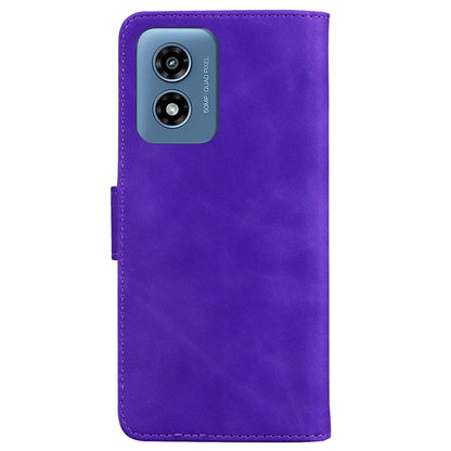 For Motorola Moto G Play 4G 2024 Skin Feel Pure Color Flip Leather Phone Case(Purple) by buy2fix