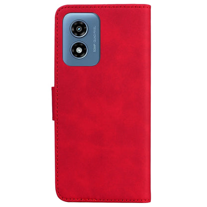 For Motorola Moto G Play 4G 2024 Skin Feel Pure Color Flip Leather Phone Case(Red) by buy2fix