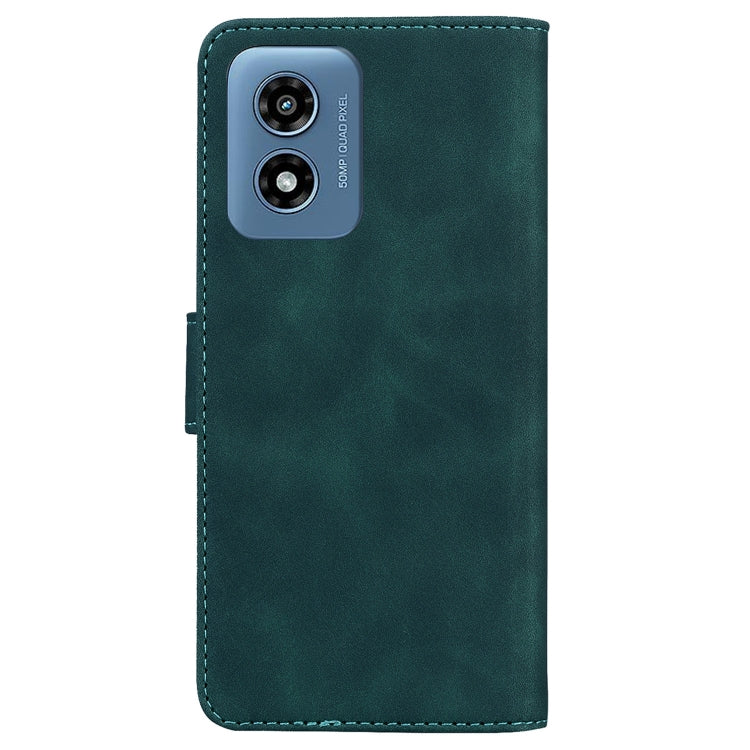 For Motorola Moto G Play 4G 2024 Skin Feel Pure Color Flip Leather Phone Case(Green) by buy2fix