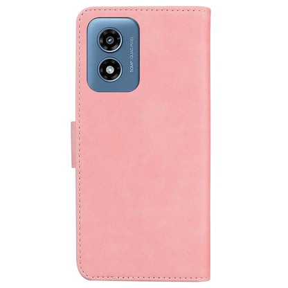 For Motorola Moto G Play 4G 2024 Skin Feel Pure Color Flip Leather Phone Case(Pink) by buy2fix