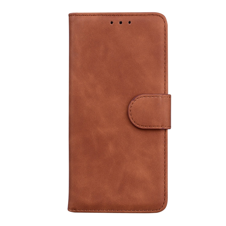 For Motorola Moto G Play 4G 2024 Skin Feel Pure Color Flip Leather Phone Case(Brown) by buy2fix