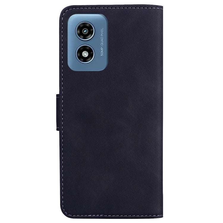 For Motorola Moto G Play 4G 2024 Skin Feel Pure Color Flip Leather Phone Case(Black) by buy2fix