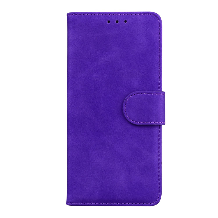 For Motorola Moto G Power 5G 2024 Skin Feel Pure Color Flip Leather Phone Case(Purple) by buy2fix
