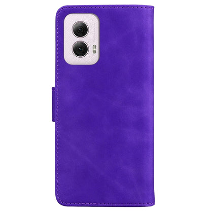 For Motorola Moto G Power 5G 2024 Skin Feel Pure Color Flip Leather Phone Case(Purple) by buy2fix