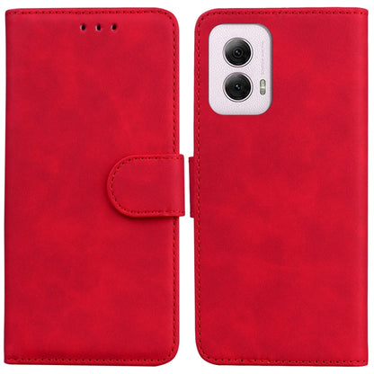 For Motorola Moto G Power 5G 2024 Skin Feel Pure Color Flip Leather Phone Case(Red) by buy2fix